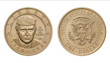 U.S. Mint resmi jual koin satu dolar bergambar wajah Trump untuk rayakan 250 tahun kemerdekaan AS, picu kritik soal aturan federal. Dok: Istimewa.