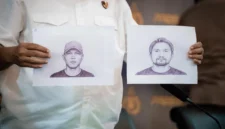 Sketsa wajah dua terduga pengeroyok Bambang Setiyawan yang diburu Polda Metro Jaya. (Posnews/Humas PMJ)