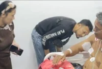 Tagih Utang Malah Ditembak, Mersiyanto Terluka di Siku, Lengan dan Dada. (Posnews/Polres Mesuji)
