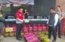 Barang bukti 1.820 tabung LPG berbagai ukuran yang disita Bareskrim Polri dalam pengungkapan dugaan penyalahgunaan LPG bersubsidi di Sidoarjo.
