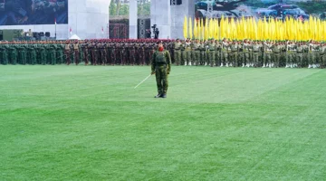 HUT ke-81 TNI Berlangsung Sederhana di Cilangkap, Ada 6 Kodam Baru. (Posnews/Puspen TNI)
