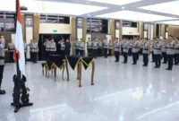 Kapolri Suyudi Ario Seto memimpin sertijab pejabat Polri di Rupatama Mabes Polri. (Posnews/Humas Polri)
