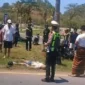 Kecelakaan Nissan Navara dan sepeda motor di kawasan Mandalika Lombok Tengah
