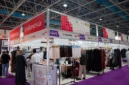 Paviliun Indonesia menampilkan produk fesyen dan tekstil pada Saudi Fashion & Tex Expo 2026 di Jeddah, Arab Saudi. (Posnews/Kemendag)
