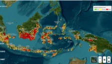 Pemantauan titik panas karhutla melalui SiPongi Kementerian Kehutanan di enam provinsi prioritas pada 23 Oktober 2026.