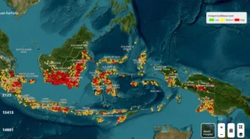 Pemantauan titik panas karhutla melalui SiPongi Kementerian Kehutanan di enam provinsi prioritas pada 23 Oktober 2026.

