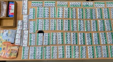 Polisi menyita 827 butir obat keras dari kios di Pondok Pinang, Jakarta Selatan. (Posnews/Ist)