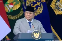 Presiden Prabowo Subianto memimpin upacara HUT ke-81 TNI di Mabes TNI Cilangkap Jakarta Timur
