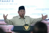 Presiden Prabowo Subianto saat menghadiri penyerahan hasil penertiban kawasan hutan di Kejaksaan Agung Jakarta. (Posnews/Biro Pers Kepresidenan)
