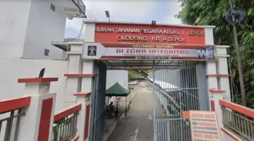 Rutan Kelas I Depok tempat video dugaan pesta dan penyalahgunaan narkoba direkam.
