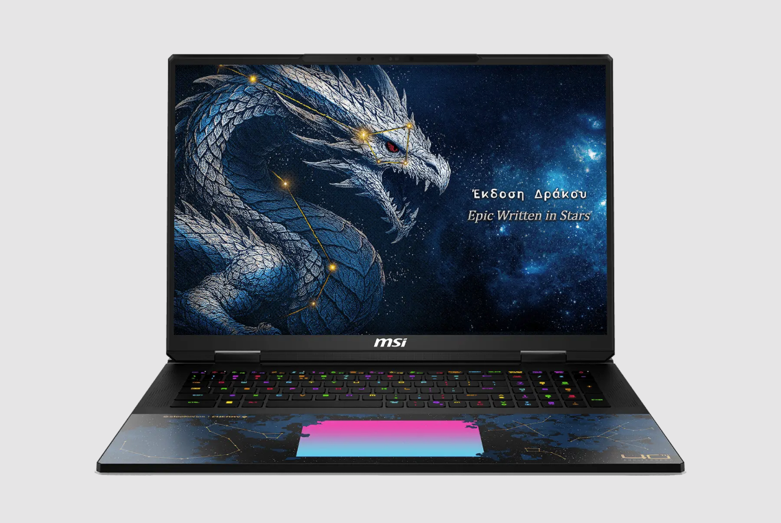 MSI meluncurkan laptop Titan 18 HX Dragon Edition Draco Epic berbekal Intel Core Ultra 9 290HX Plus, RTX 5090, dan RAM 96 GB. Dok: Istimewa.