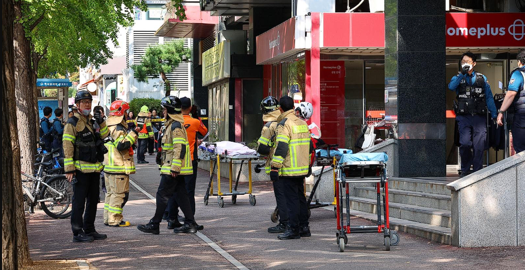 Kepolisian Korea Selatan menangkap pria pelaku penikaman massal di supermarket Incheon yang melukai delapan orang. Dok; Istimewa.