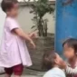 Tiga bocah di Pisangan Timur yang viral dan mendapat perhatian Dinsos DKI Jakarta.
