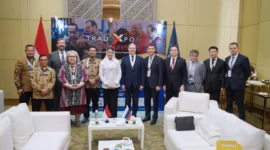 Wamendag Dyah Roro Esti Widya Putri dalam pertemuan bilateral dengan mitra dagang di TEI ke-41 tahun 2026. (Posnews/Kemendag)
